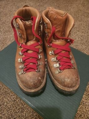 Danner Brown Leather Lace-Up Boots with Red Laces (Mountain Light Cascade)